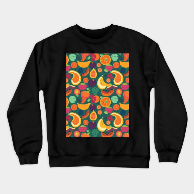 Colorful Fruit Motif in Seamless Pattern V4 Crewneck Sweatshirt by Family journey with God